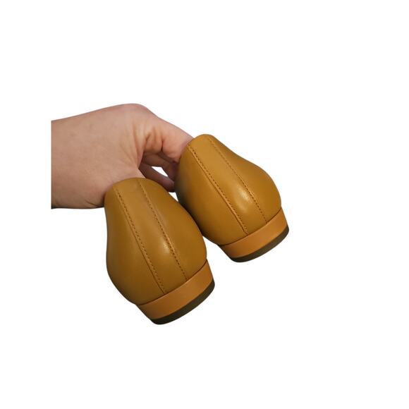 Vionic Arielle tan flats point toe buckle detail leather shoes new $125 SH445 - Picture 7 of 8